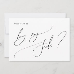 Whimsical Minimal Script By My Side Proposal Card