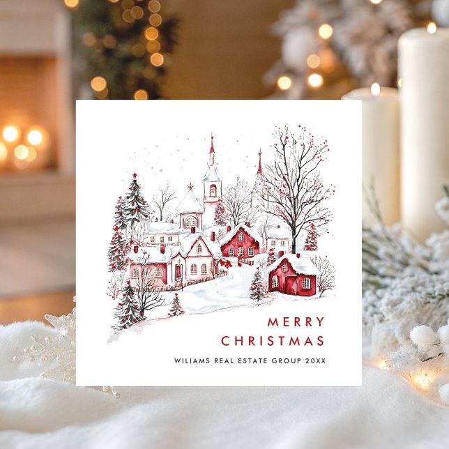 Whimsical Minimalist Country Christmas Corporate Holiday Card (Creator Uploaded)