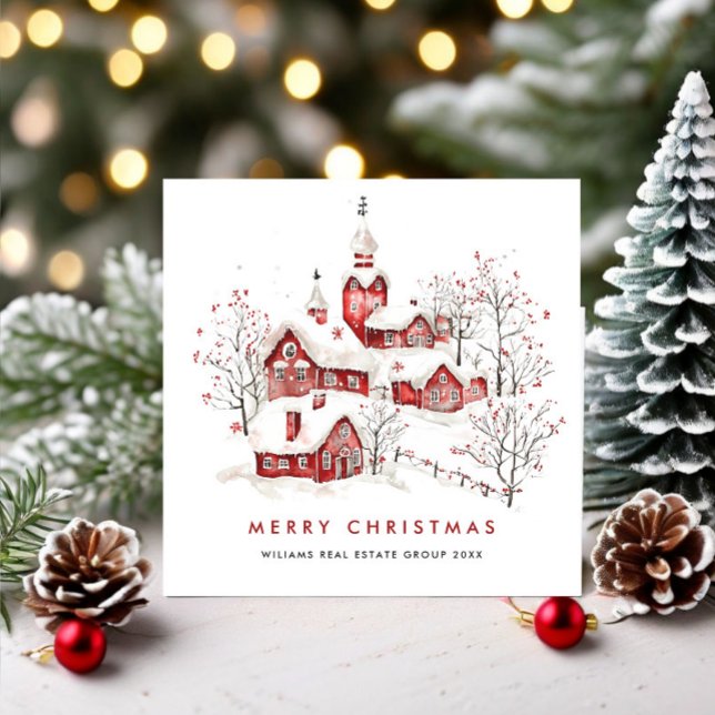 Whimsical Minimalist Country Christmas Corporate Holiday Card (Creator Uploaded)