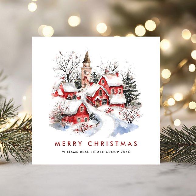 Whimsical Minimalist Country Christmas Corporate Holiday Card (Creator Uploaded)