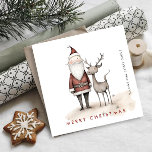 Whimsical Minimalist Santa Claus Christmas Company Holiday Card<br><div class="desc">Surprise and bring joy to your close ones and make the celebration unforgettable.
For further customisation,  please click the "customise further" link and use our design tool to modify this template.</div>