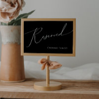 Whimsical Minimalist Script | Black Reserved Sign