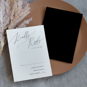 Whimsical Minimalist Script   Black RSVP Card