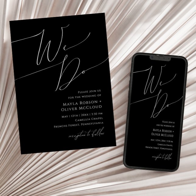 Whimsical Minimalist Script | Black We Do Wedding Invitation (Creator Uploaded)