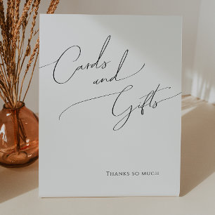 Whimsical Minimalist Script Cards and Gifts Pedestal Sign