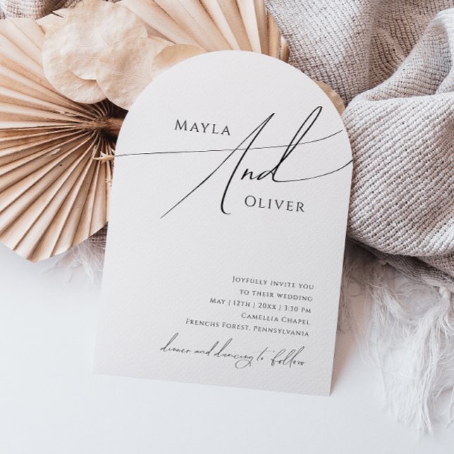 Whimsical Minimalist Script Casual Wedding Arch Invitation (Creator Uploaded)