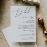 Whimsical Minimalist Script Details Enclosure Card<br><div class="desc">This whimsical minimalist script details enclosure card is perfect for your classic simple black and white minimal modern boho wedding. The design features elegant, delicate, and romantic handwritten calligraphy lettering with formal shabby chic typography. The look will go well with any wedding season: spring, summer, fall, or winter! The product...</div>