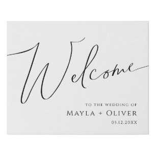 Whimsical Minimalist Script  Faux Canvas Print