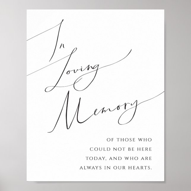 Whimsical Minimalist Script In Loving Memory Poster (Front)