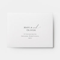 Whimsical Minimalist Script Self Addressed RSVP