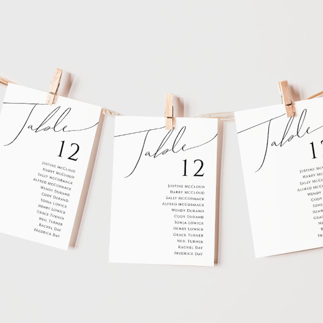 Whimsical Minimalist Script | Table Number Chart (Creator Uploaded)