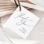 Whimsical Minimalist Script Thank You Favour Tags<br><div class="desc">These whimsical minimalist script thank you favour tags are perfect for your classic simple black and white minimal modern boho wedding. The design features elegant, delicate, and romantic handwritten calligraphy lettering with formal shabby chic typography. The look will go well with any wedding season: spring, summer, fall, or winter! The...</div>