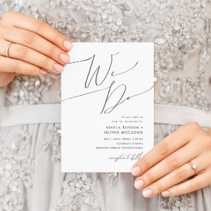 Whimsical Minimalist Script We Do Wedding Invitation