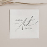 Whimsical Minimalist Script | Wedding Napkin<br><div class="desc">This whimsical minimalist script | wedding napkins is perfect for your classic simple black and white minimal modern boho wedding. The design features elegant, delicate, and romantic handwritten calligraphy lettering with formal shabby chic typography. The look will go well with any wedding season: spring, summer, fall, or winter! The product...</div>