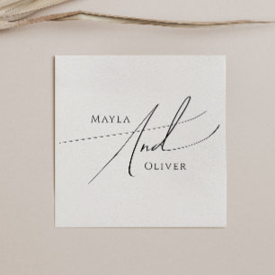 Whimsical Minimalist Script   Wedding Napkin