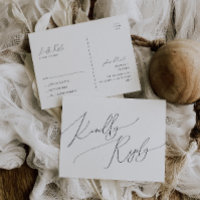 Whimsical Minimalist Script Wedding RSVP
