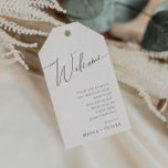 Whimsical Minimalist Script | Wedding Welcome Gift Tags<br><div class="desc">These whimsical minimalist script | wedding welcome gift tags are perfect for your classic simple black and white minimal modern boho wedding. The design features elegant, delicate, and romantic handwritten calligraphy lettering with formal shabby chic typography. The look will go well with any wedding season: spring, summer, fall, or winter!...</div>