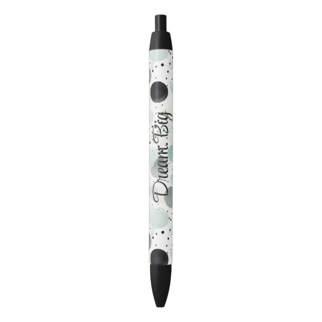 Whimsical Mint Black Cream Dots   Ink Pen (Front Vertical)
