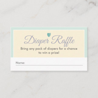 Whimsical Mint Cream Frog Baby Diaper Raffle Enclosure Card