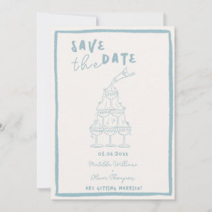 Whimsical Misty Blue Save The Date Invitation