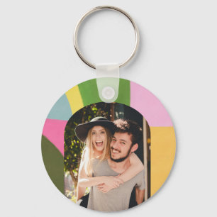 Whimsical Modern Abstract Art Photo   Key Ring