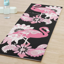 Whimsical Modern Black Pink Flamingo