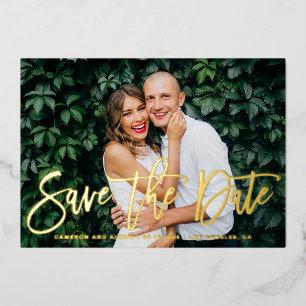 Whimsical Modern Calligraphy Photo Save the Date