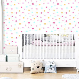 Whimsical Modern Colourful Pink Polka Dot Pattern Wallpaper
