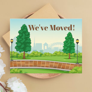 Whimsical Modern Colourful We Have Moved New Home Postcard