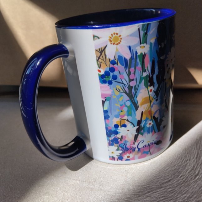 Whimsical Modern Floral Art Coffee Mug (Creator Uploaded)