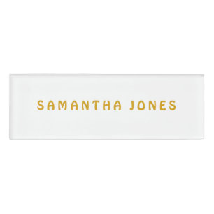 Whimsical Modern Gold Name Tag