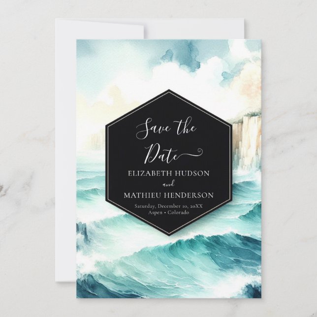 Whimsical Modern Nautical Wedding Save The Date (Front)