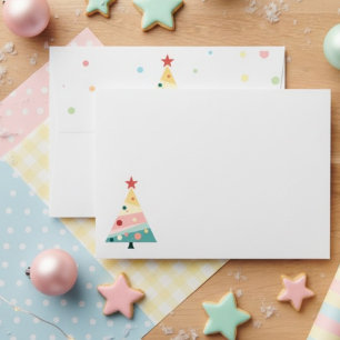 Whimsical Modern Pastel Christmas Tree Envelope