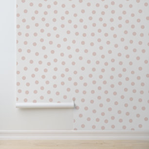 Whimsical Modern Pink Dots Pattern Wallpaper