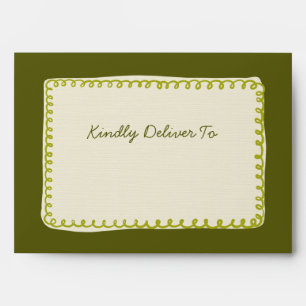 Whimsical Modern Pink & Green Wedding Envelope