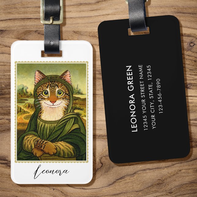 Whimsical Mona Lisa Cat Custom Luggage Tag (Creator Uploaded)