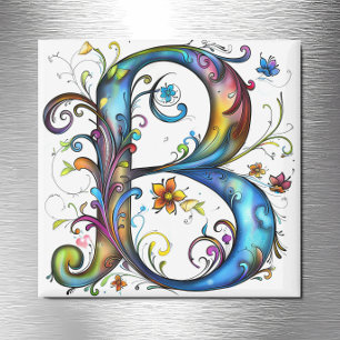 Whimsical Monogram B Magnet