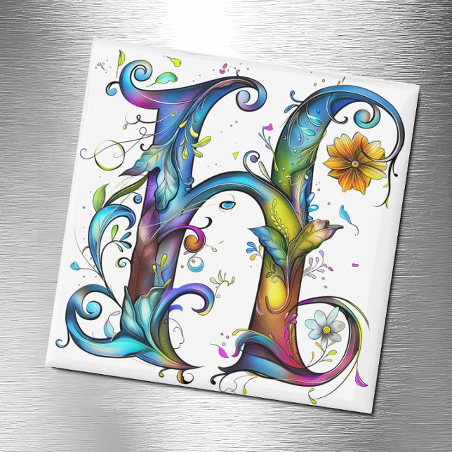 Whimsical Monogram H Magnet (Creator Uploaded)