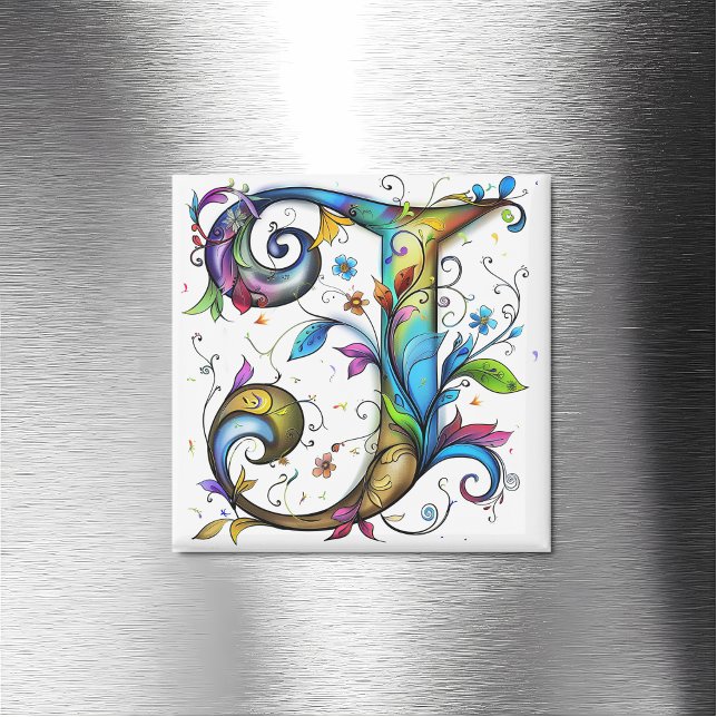 Whimsical Monogram J Magnet (Creator Uploaded)