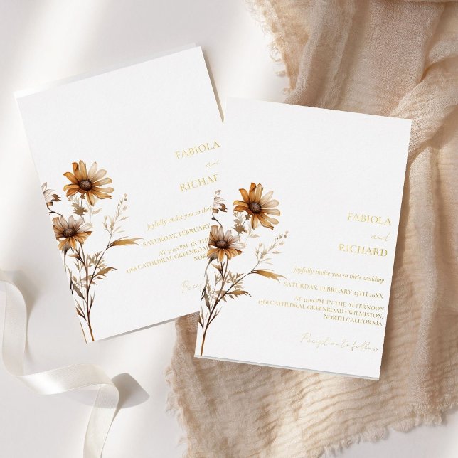 Whimsical Monogram Photo Wildflower Wedding  (Creator Uploaded)