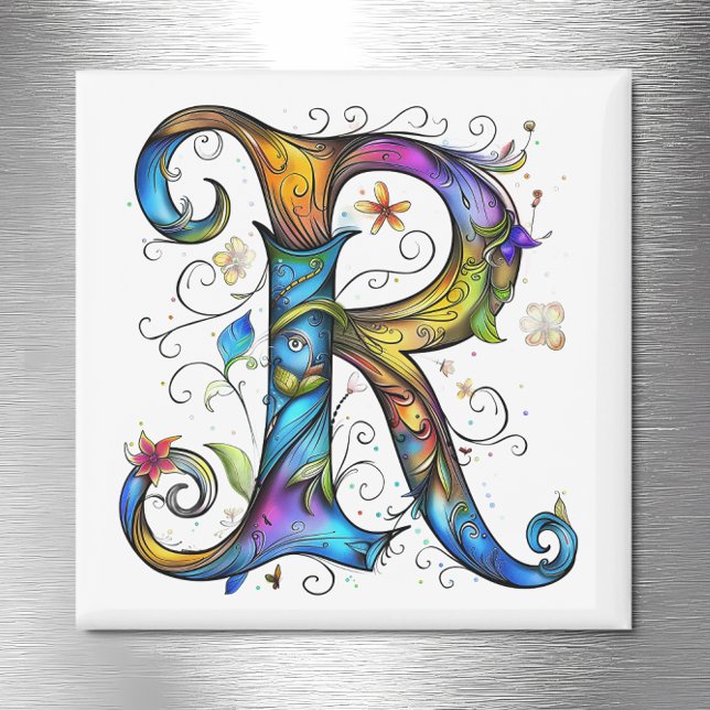 Whimsical Monogram R Magnet (Creator Uploaded)