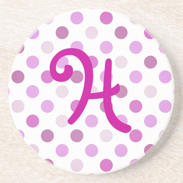 Whimsical Monogram stone Coaster (Front)