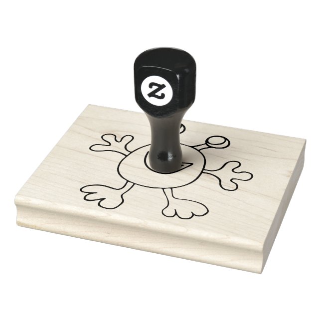 Whimsical Monster, Cute 4" x 5" Rubber Stamp (Stamp)