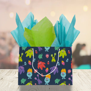 Whimsical Monster Mash Dark Background Large Gift Bag