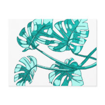 Whimsical, monstera leaf design