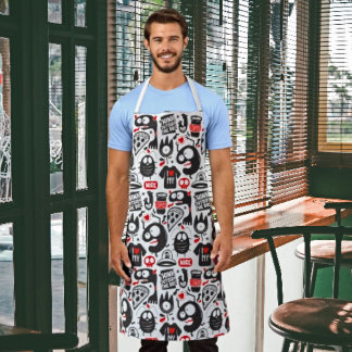 Whimsical Monsters & Quotes Apron – Fun Cooking 