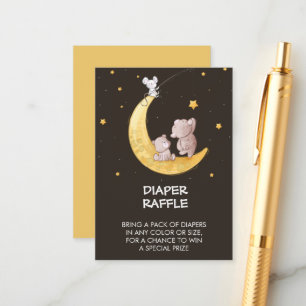 Whimsical Moon and Stars Baby Shower Diaper Raffle Enclosure Card