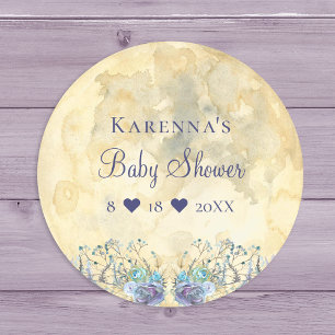 Whimsical Moon Baby Shower Envelope Seal