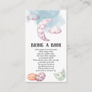 Whimsical Moon Dragon Baby Shower Bring a Book Enclosure Card