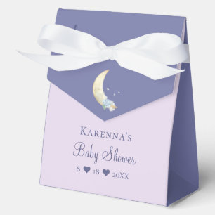 Whimsical Moon Lavender Purple Baby Shower Favour Box